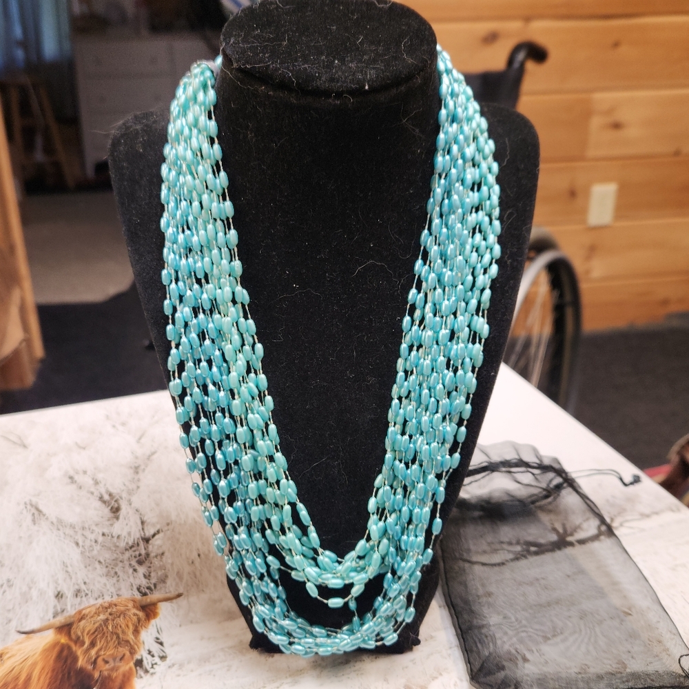 Hong Kong Lightweight Turquoise Beaded Necklace